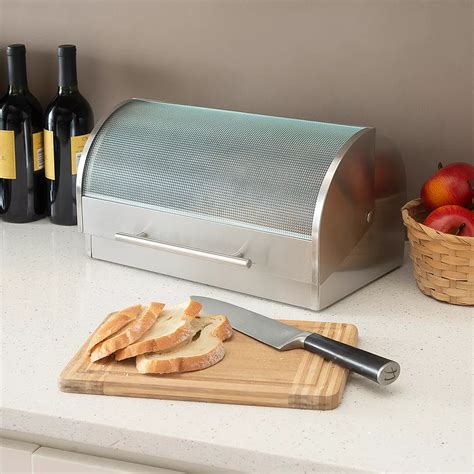 home basics stainless steel bread box|brushed stainless steel bread box.